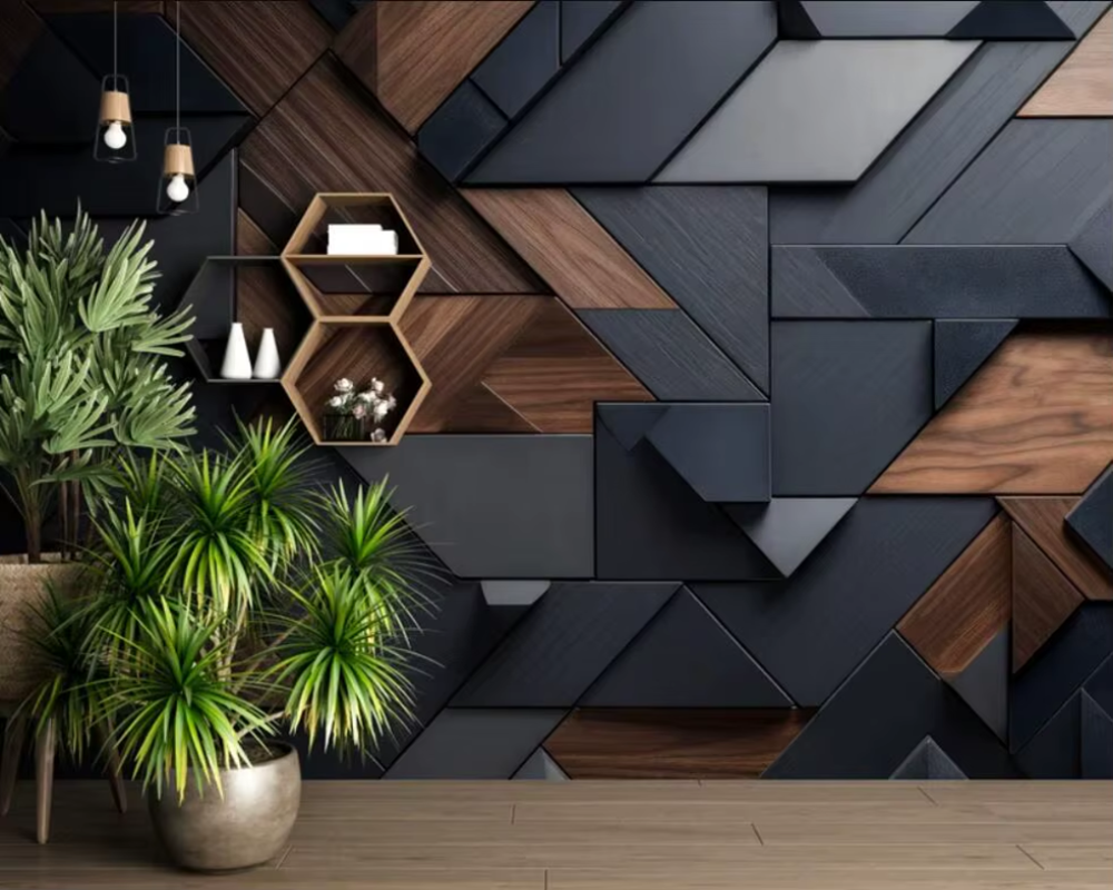 Abstract Wood Slats 3D Wallpaper for Wall Covering