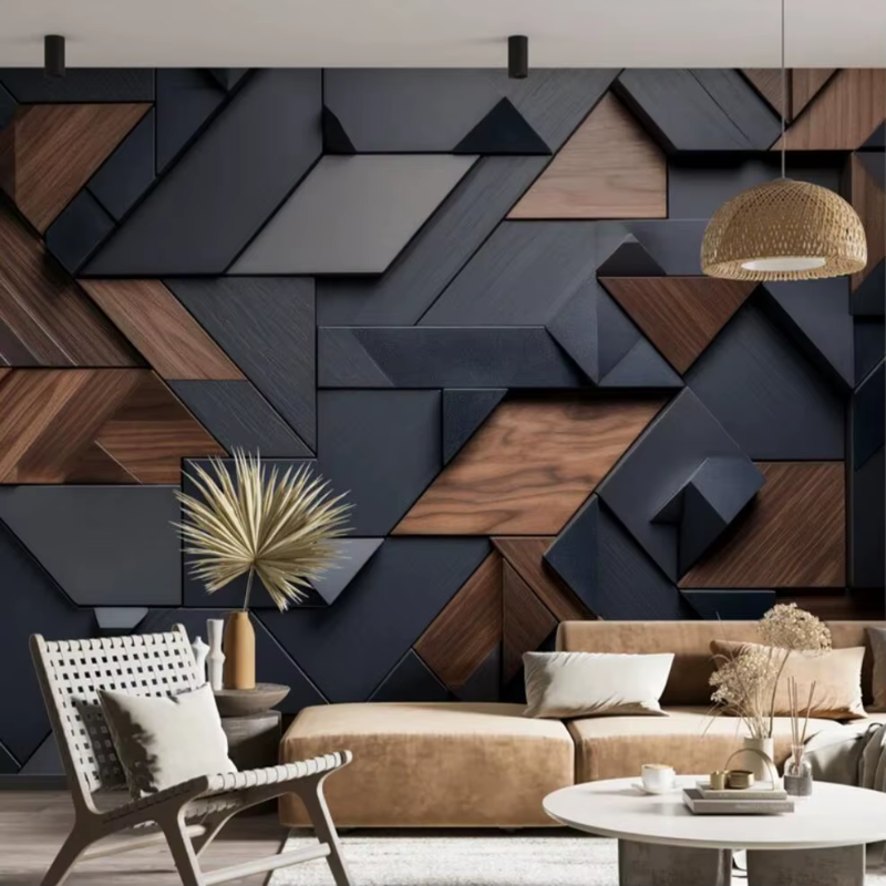 Abstract Wood Slats 3D Wallpaper for Wall Covering