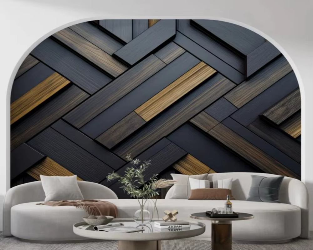 3D Wallpaper Elegant Wood Slats
