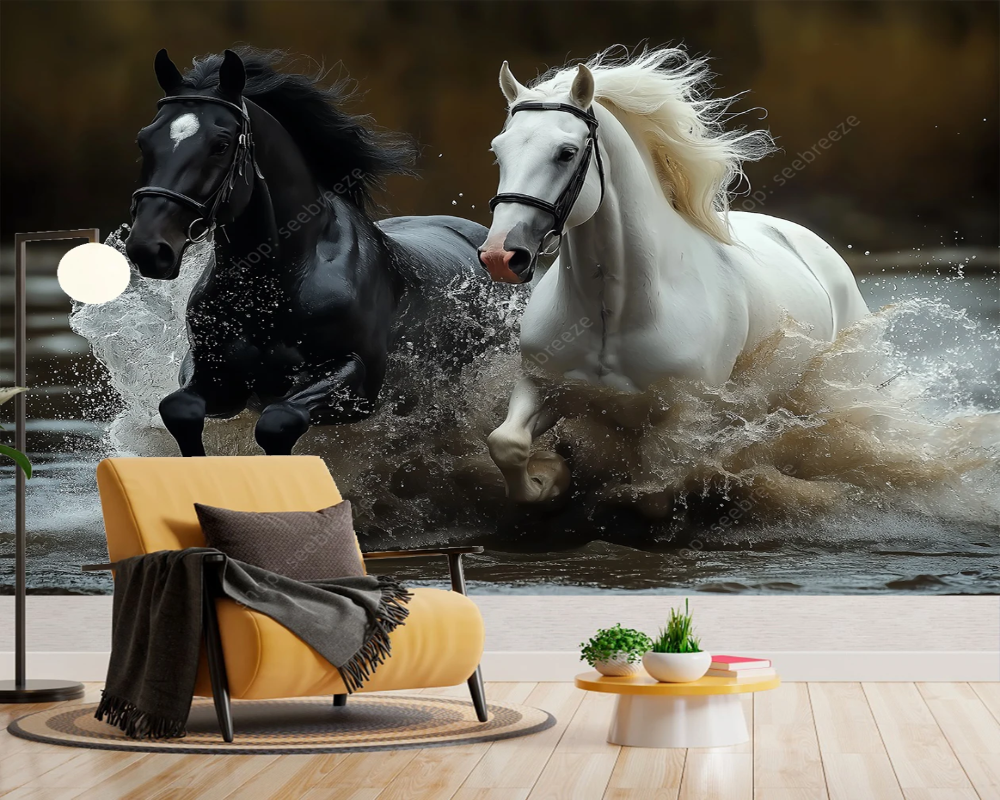 3D Wallpaper Wild Mustangs SKU# WAL0730