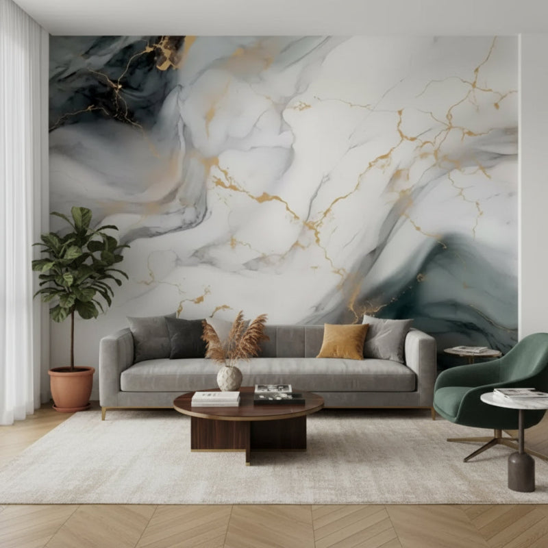 3D Wallpaper Crystal Vein Marble 