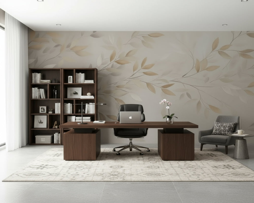 3D Wallpaper Luxury Golden Leaf 