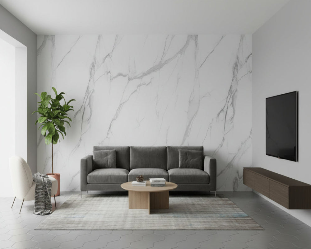 3D Wallpaper Classic White Marble