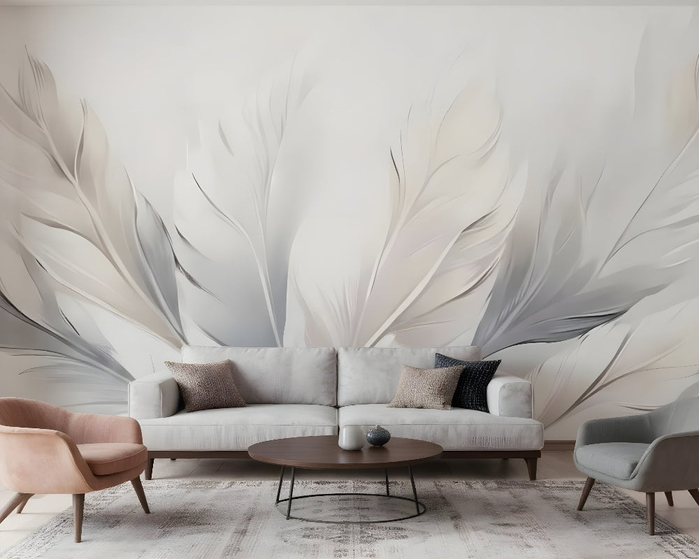 3D Wallpaper Ethereal Feather Mist