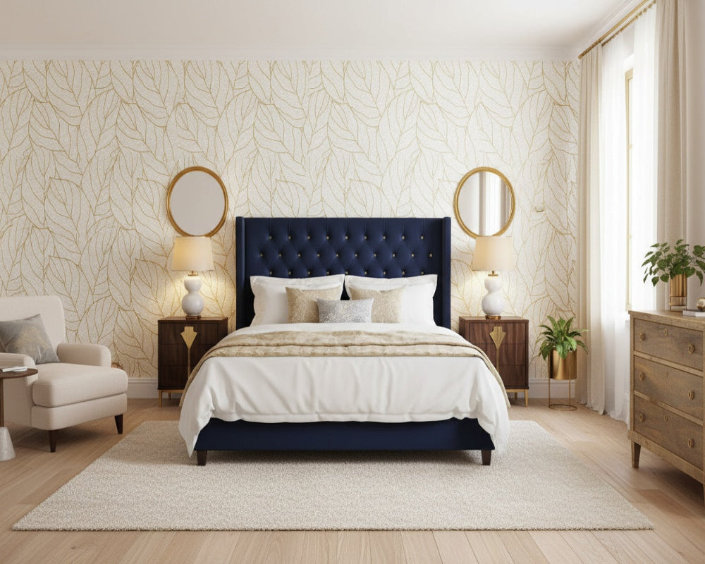 3D Wallpaper Golden Leaf Luxe
