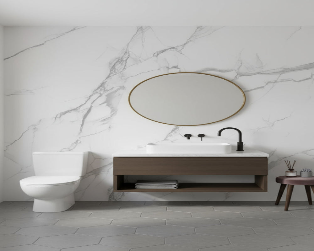 3D Wallpaper Classic White Marble