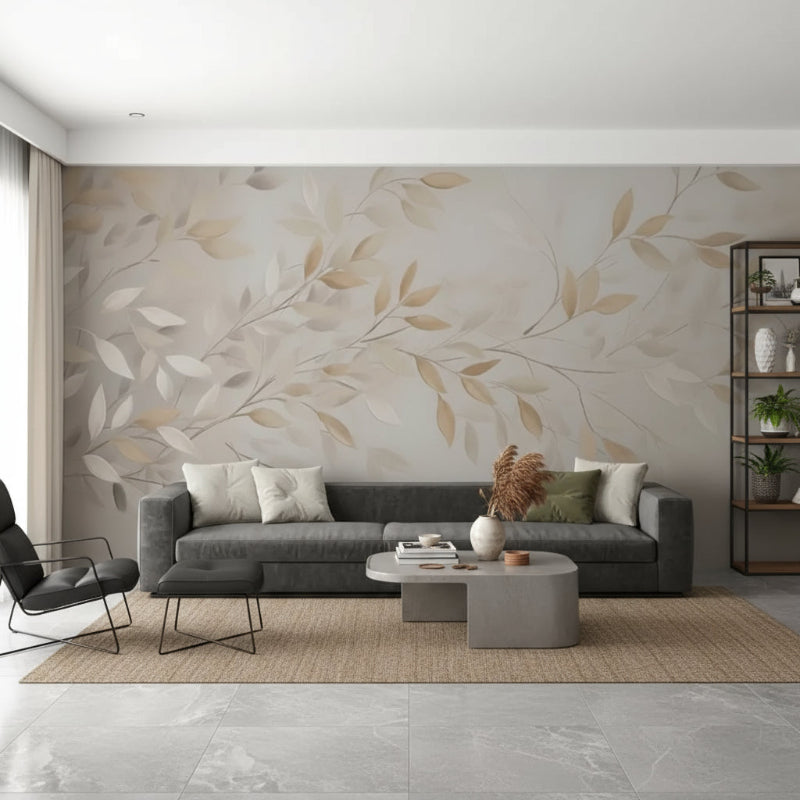 3D Wallpaper Luxury Golden Leaf 