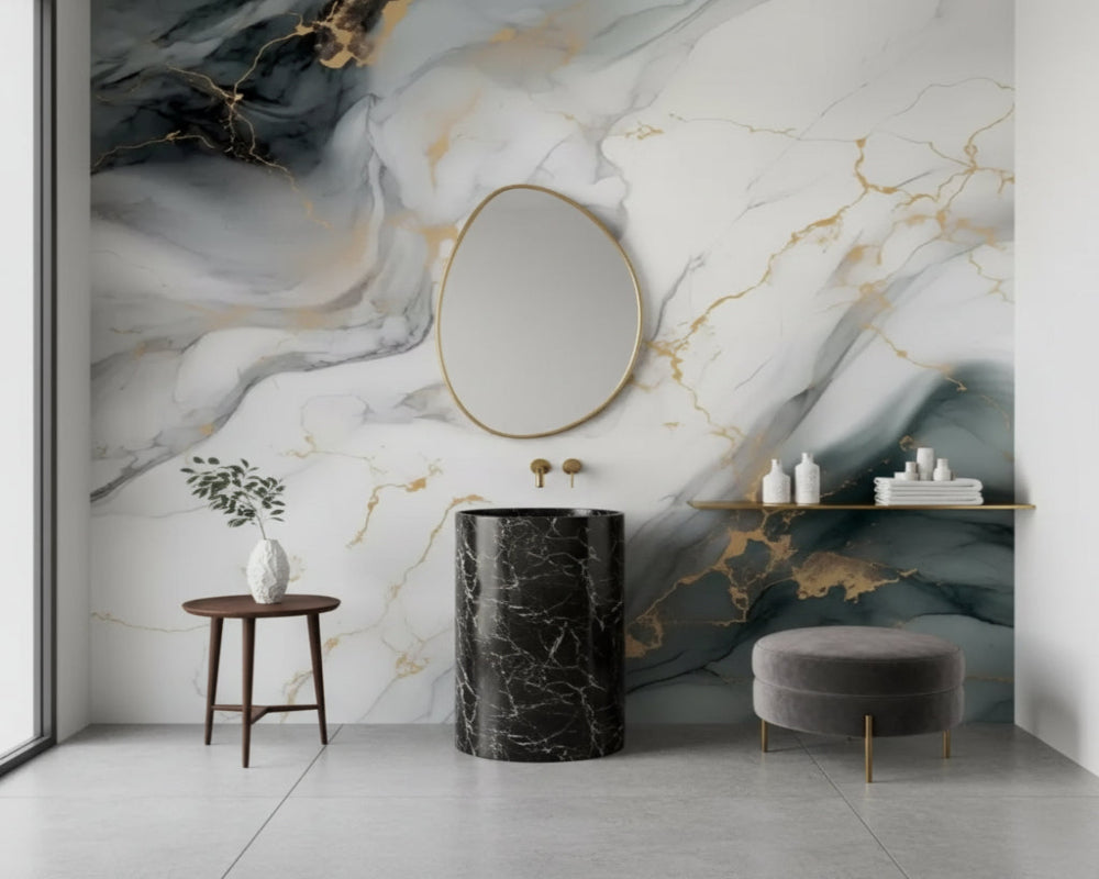 3D Wallpaper Crystal Vein Marble 