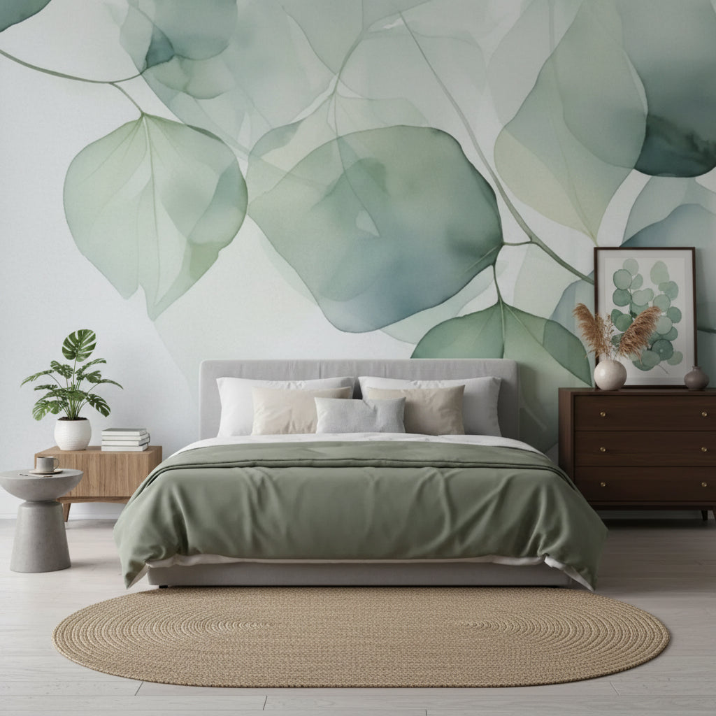 3D Wallpaper Serene Green Leaf SKU# WAL0785