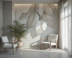 3D Wallpaper Soft Leaf Harmony 