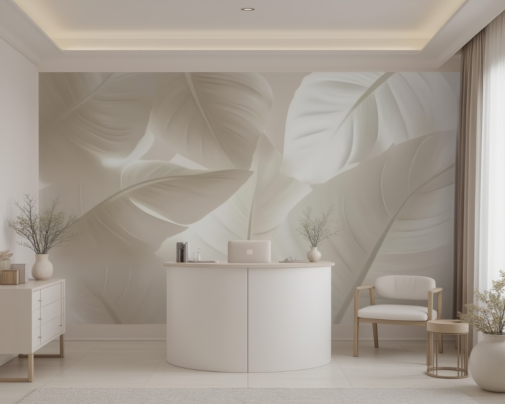 3D Wallpaper Soft Leaf Whisper 