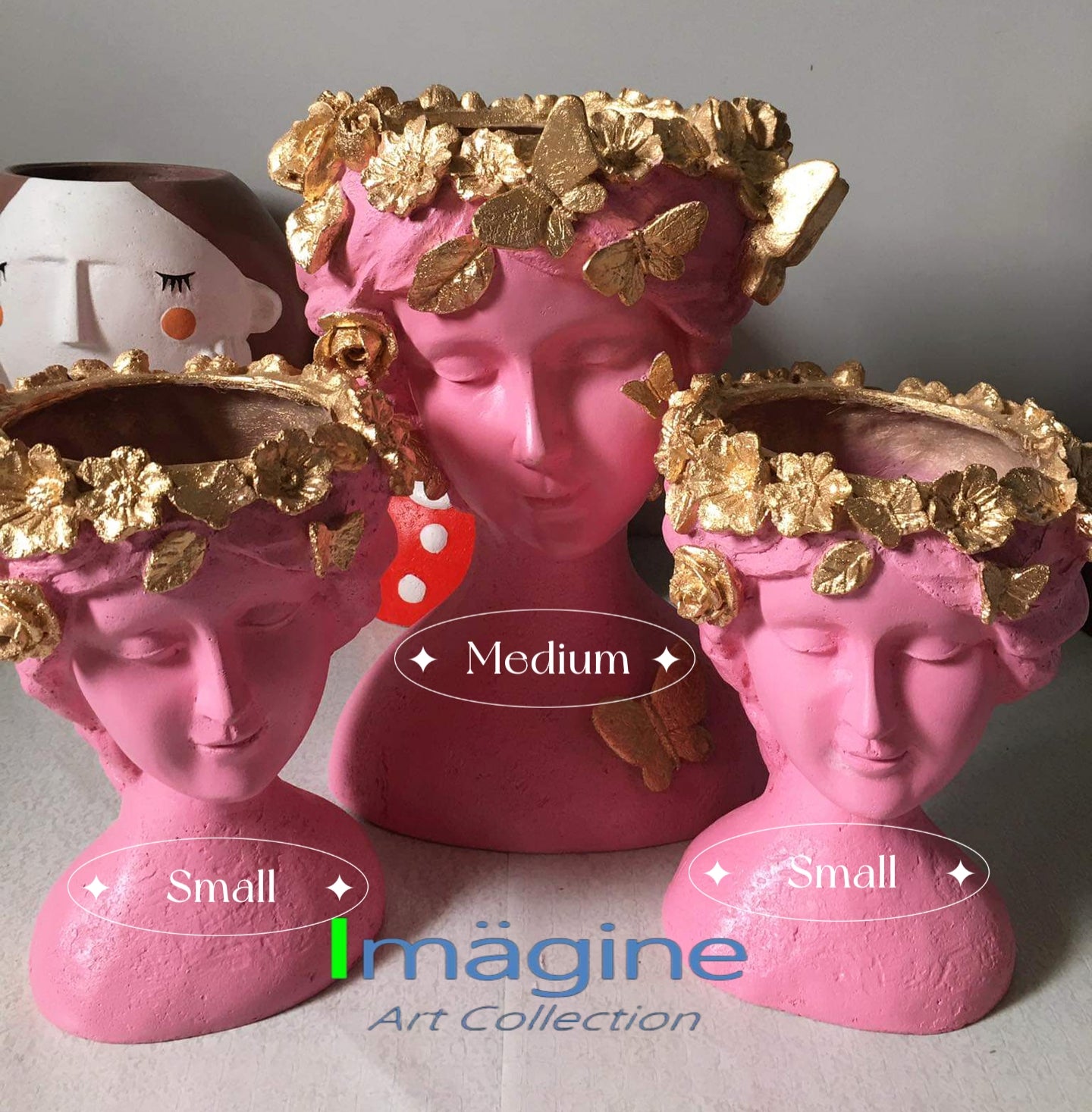 Stonecast Flower Crown Pots for Plants SKU# IAC0012