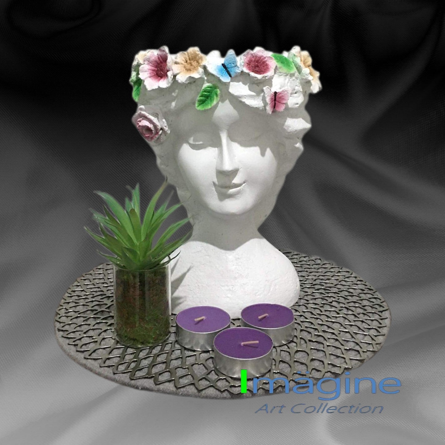 Stonecast Flower Crown Pots for Plants SKU# IAC0012