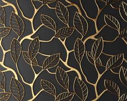 3D Wallpaper Golden Tree Leaves