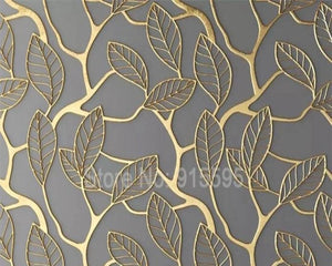 3D Wallpaper Golden Tree Leaves