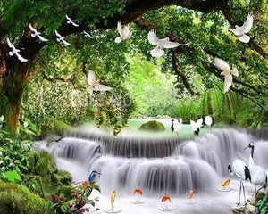 3D Wallpaper Birds & Forest SKU# WAL0325