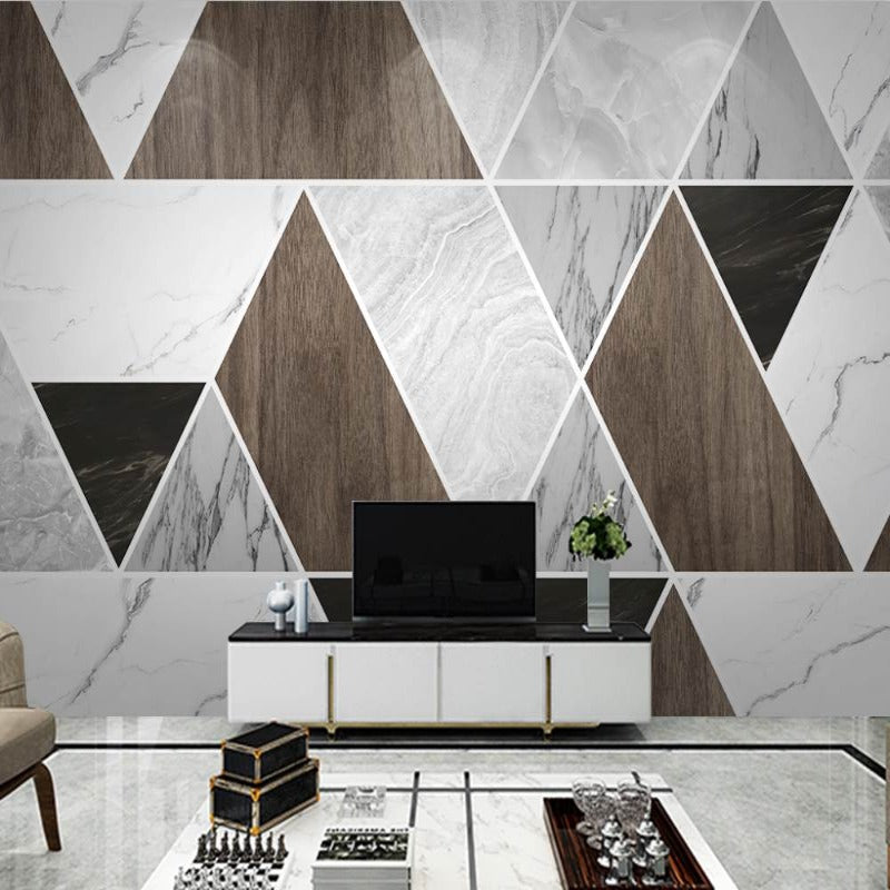 3D Wallpaper Matrix III Geometric Marble 