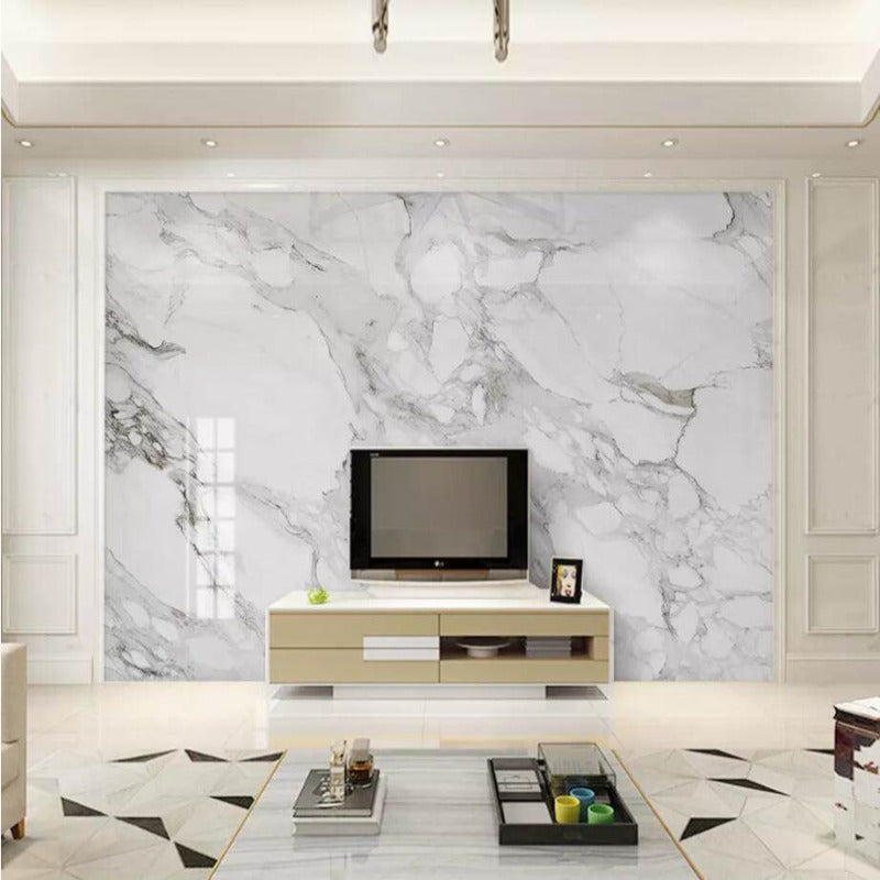 3D Wallpaper Mystic River Gray Marble