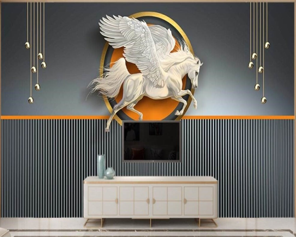 3D Wallpaper Flying Mystic Pegasus SKU# WAL0145