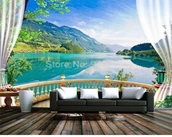 3D Wallpaper Balcony Ocean View SKU# WAL0326