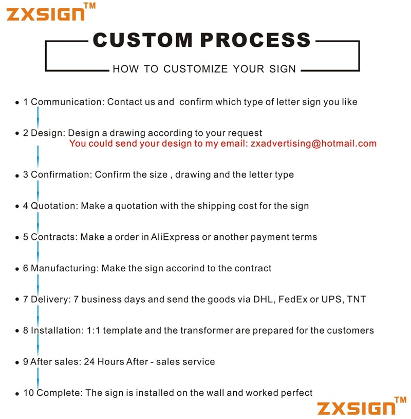 LED Custom Indoor Letter Lights for Business/Home SKU#LIG0098