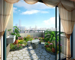 3D Wallpaper Balcony View SKU# WAL0334