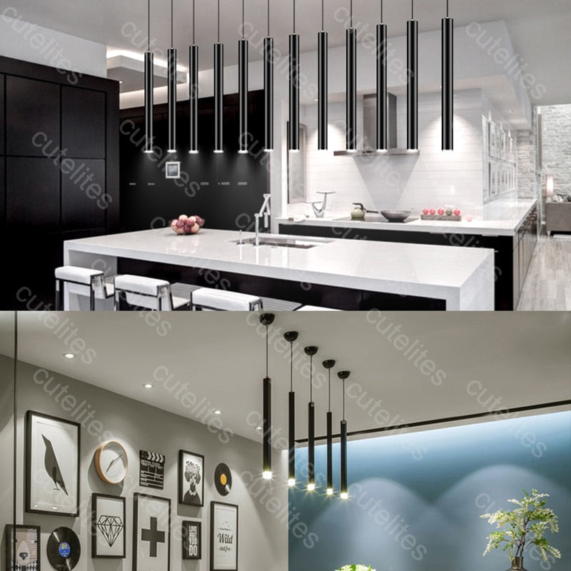 LED Zylinder Long Tube Suspension Dining Room SKU# LIG0101