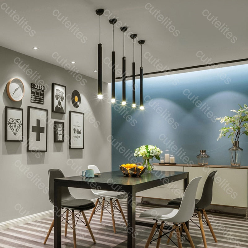 LED Zylinder Long Tube Suspension Dining Room SKU# LIG0101