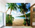 3D Wallpaper Sea Palm Tree Paradisio SKU# WAL0230