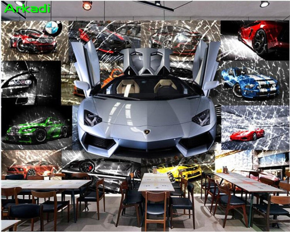 3D Wallpaper Multiple Sports Car SKU# WAL0146