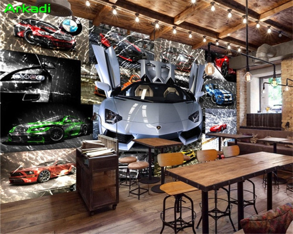 3D Wallpaper Multiple Sports Car