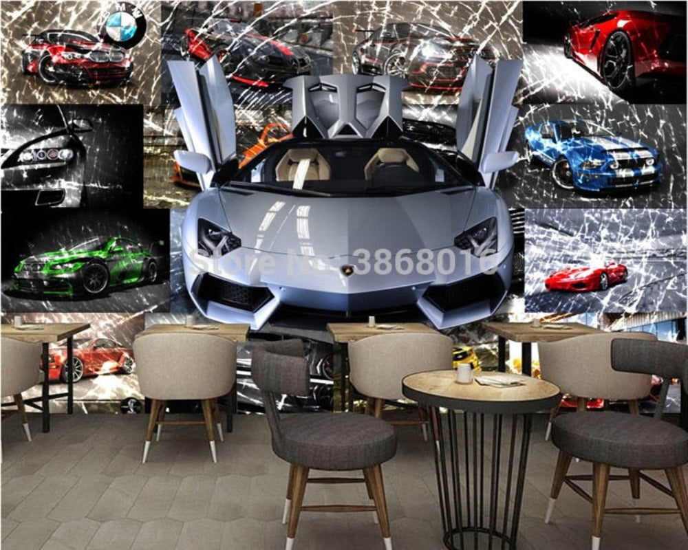 3D Wallpaper Multiple Sports Car