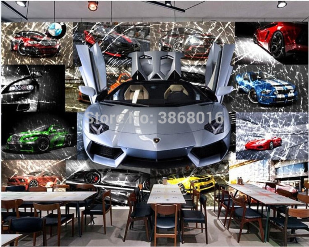 3D Wallpaper Multiple Sports Car
