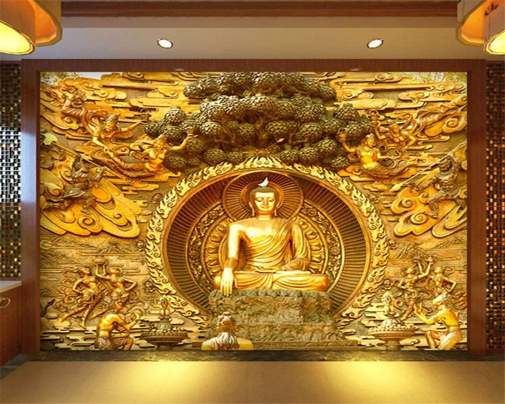 3D Wallpaper Golden Buddha