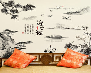 Wallpaper Chinese Painting PVC SKU# WAL0178
