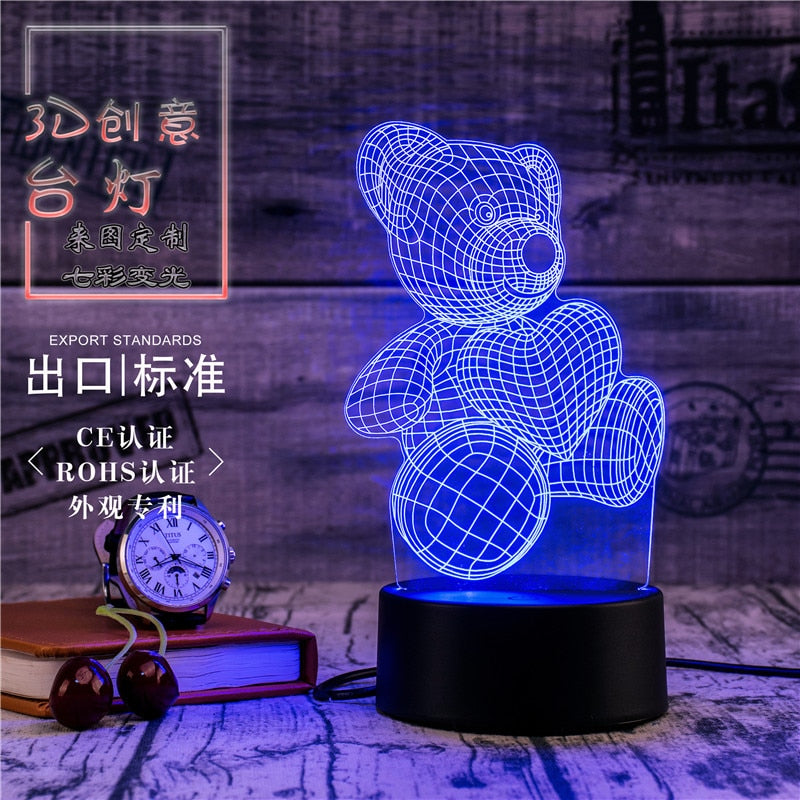 LED-RGB Multi-Colour Love Bear Table Lamp SKU# LIG0100
