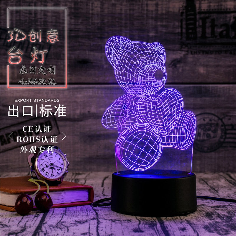 LED-RGB Multi-Colour Love Bear Table Lamp SKU# LIG0100