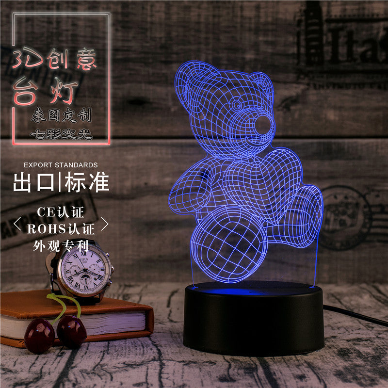 LED-RGB Multi-Colour Love Bear Table Lamp SKU# LIG0100