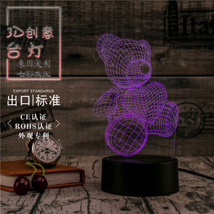 LED-RGB Multi-Colour Love Bear Table Lamp SKU# LIG0100