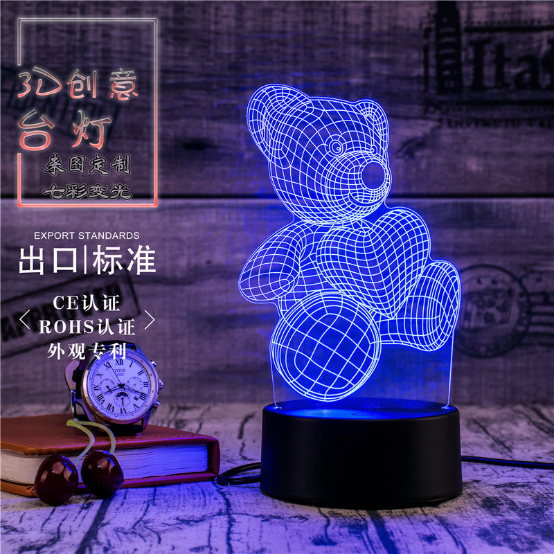 LED-RGB Multi-Colour Love Bear Table Lamp SKU# LIG0100