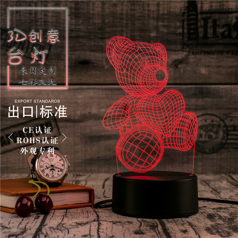 LED-RGB Multi-Colour Love Bear Table Lamp SKU# LIG0100