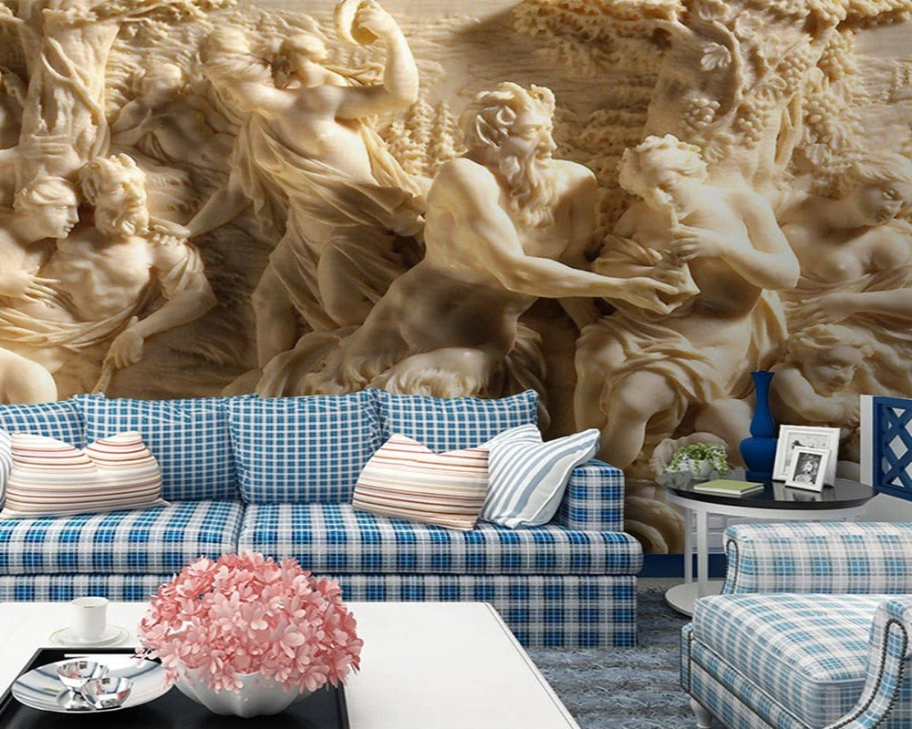3D Wallpaper Roman Rustic Statue SKU# WAL0349