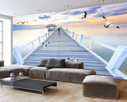 Ocean View 3D Wallpaper for Living Room