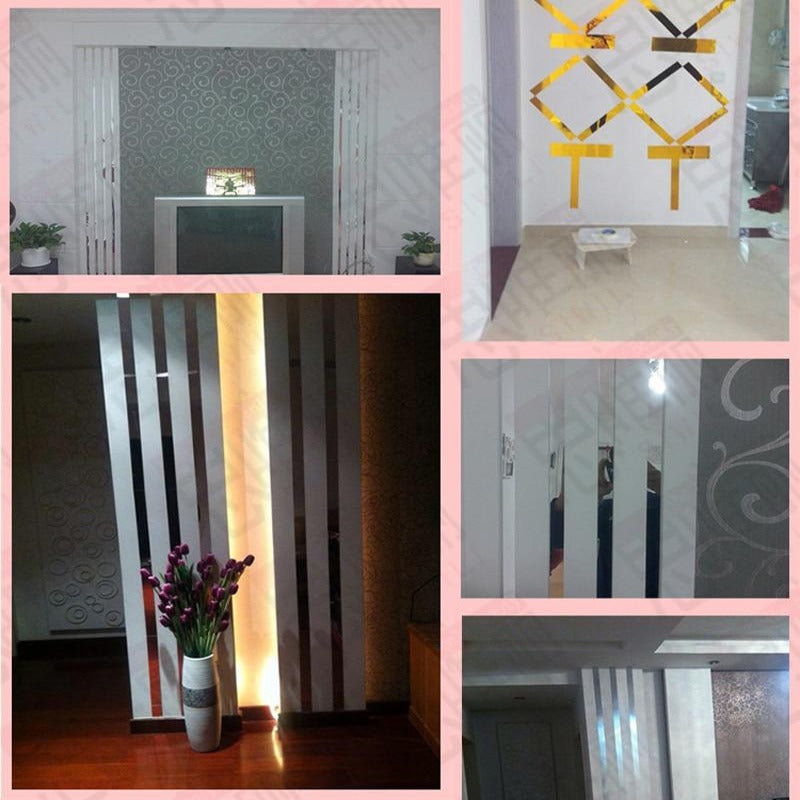 Wall Mirror Strip Tile Bundle Self-Adhesive SKU# MOS0015