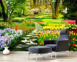 3D Wallpaper Flower Garden Path SKU# WAL0205