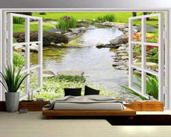 3D Wallpaper Window Garden SKU# WAL0346