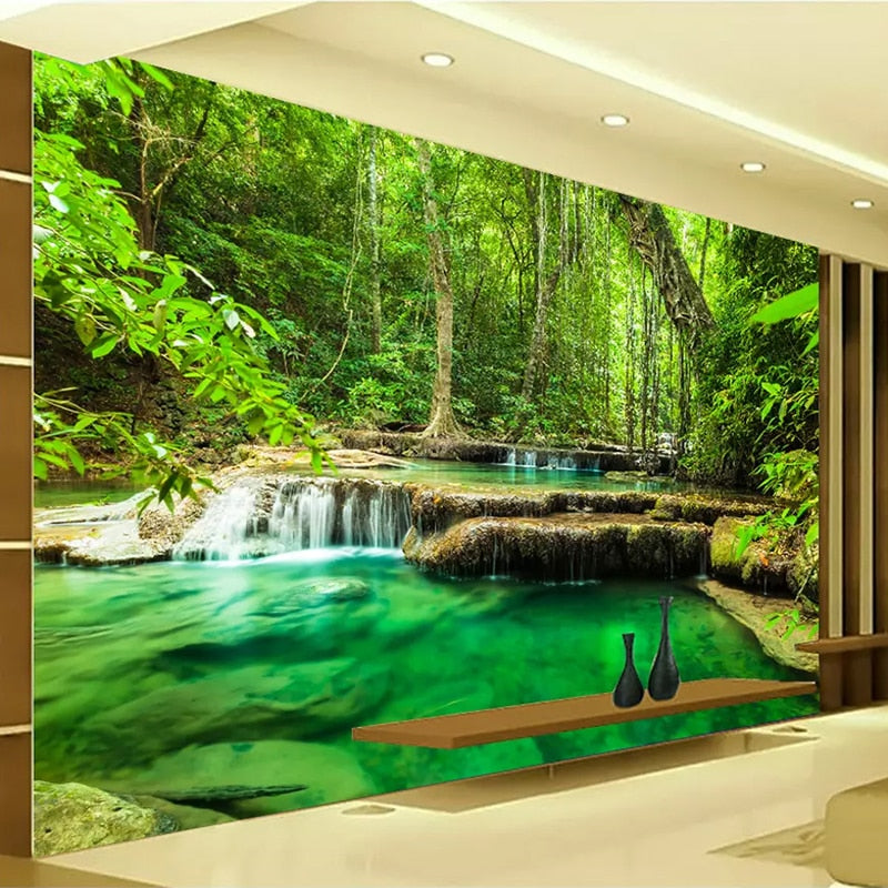 3D Wallpaper Forest Waterfall as Nature 3D Wallpaper