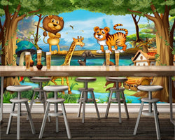 3D Wallpaper Cartoon Animal Forest SKU# WAL0366