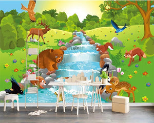3D Wallpaper Kids Cartoon Animal SKU# WAL0274
