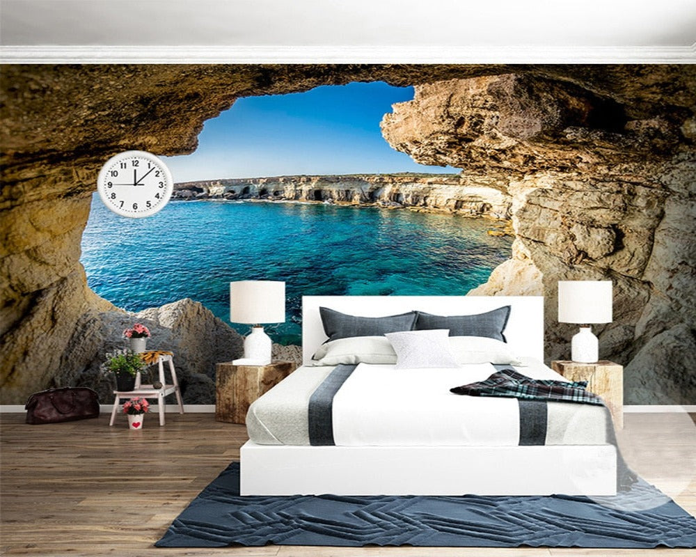 3D Wallpaper Mystery Cave Seascape SKU# WAL0235